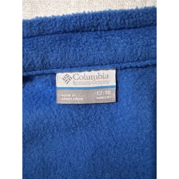 Columbia toddler Fleece Zip Up Jacket, Blue And Navy, size 12-18M - Picture 4 of 4